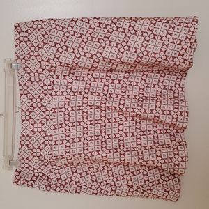 Toey Burch skirt sz 12 geometric cream and paprika